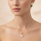 Studded Zirconia Flower Necklace -18K Gold Plated