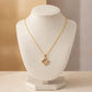 Studded Zirconia Clover Necklace -18K Gold Plated