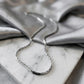 Linear Chain Choker - White Rhodium Plated