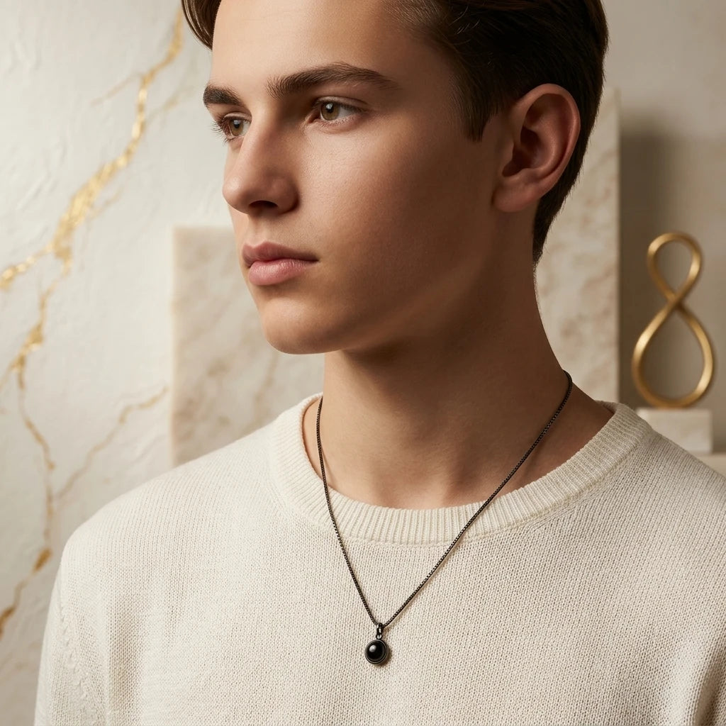 Boy's Necklace 45cm - Black Rhodium Plated