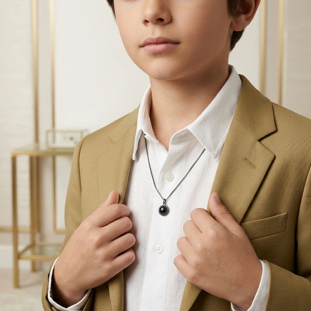 Boy's Necklace 45cm - Black Rhodium Plated