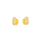 18K Gold Plated Thick Small Heart Studded Zirconia Earrings