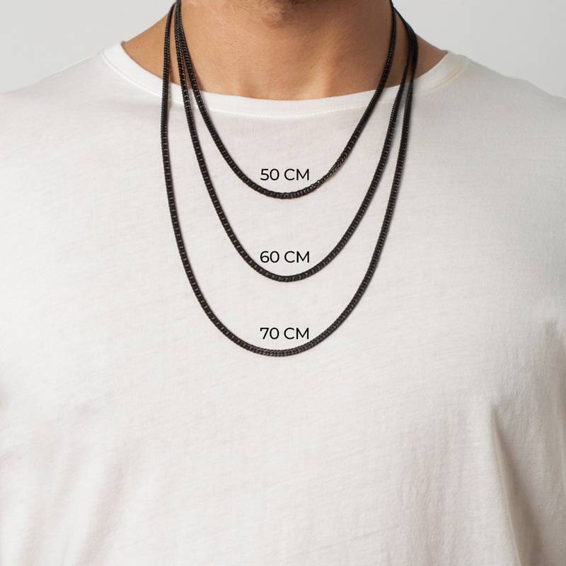 Men's Black Stainless Steel Necklace 60 cm