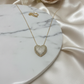Studded Heart Pendant Necklace - 18K Gold Plated