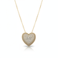 Studded Heart Pendant Necklace - 18K Gold Plated