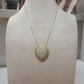 Studded Heart Pendant Necklace - 18K Gold Plated