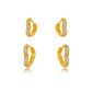 Duo Heart Studded Zirconia Earrings -18K Gold Plated