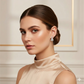 Small Our Lady Studded Stud Earrings - 925 Silver