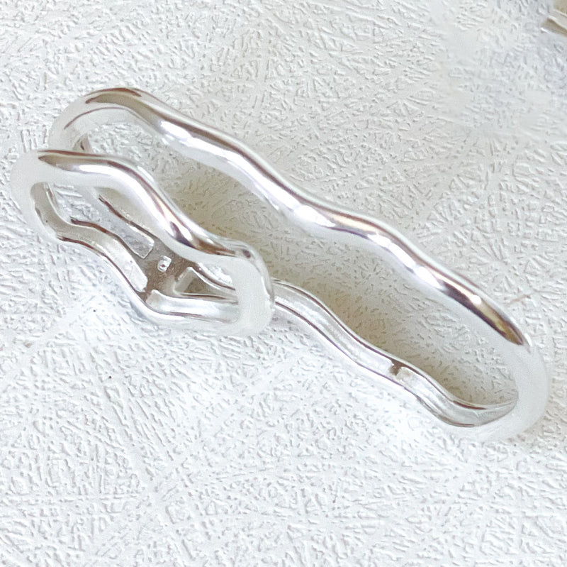 Silver Plated Double Organic Ring