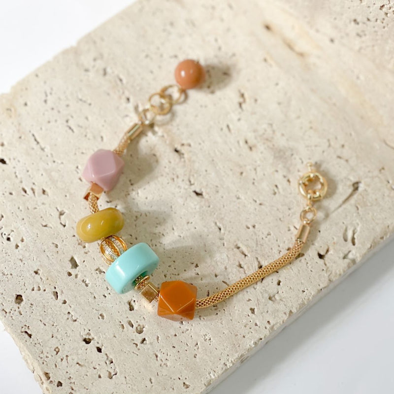 18K Gold Plated Colorful Charms Bracelet