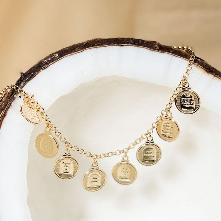 18K Gold Plated Ten Commandments Bracelet