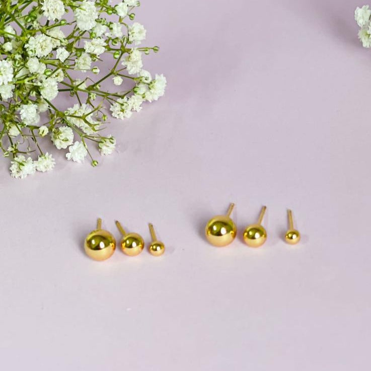 18K Gold Plated Trio Balls Earrings