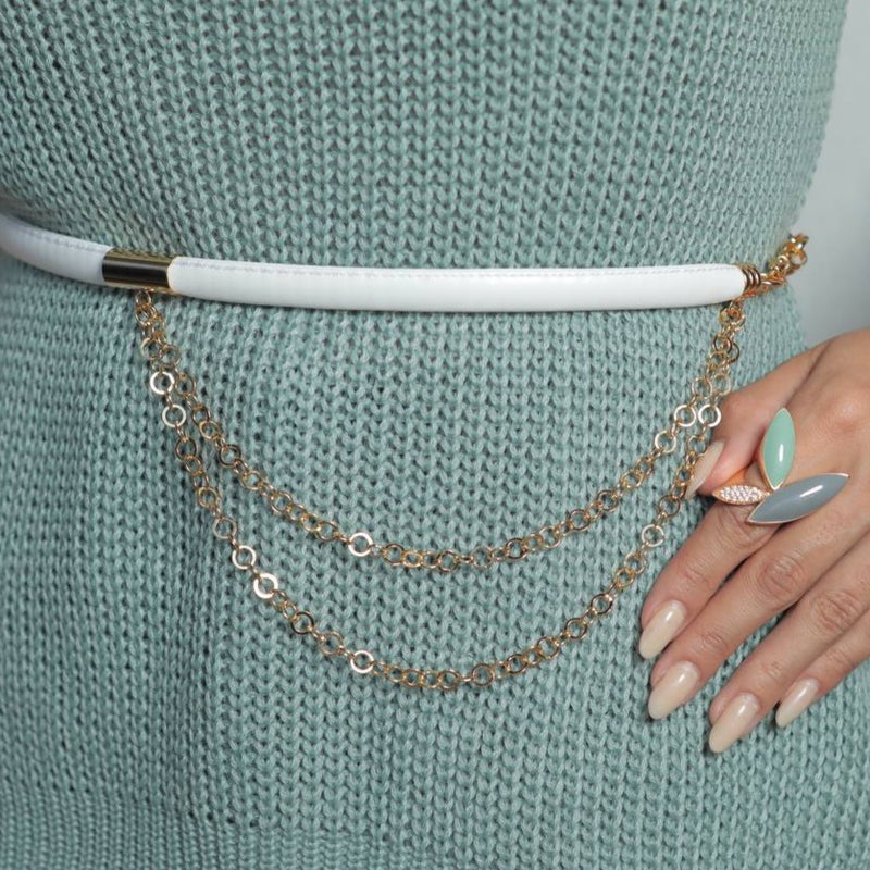 18K Gold Plated Half Paperclip Chain Belt