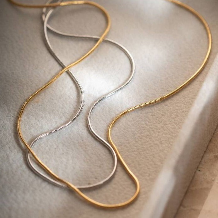 18K Gold Plated Herringbone 55cm Necklace