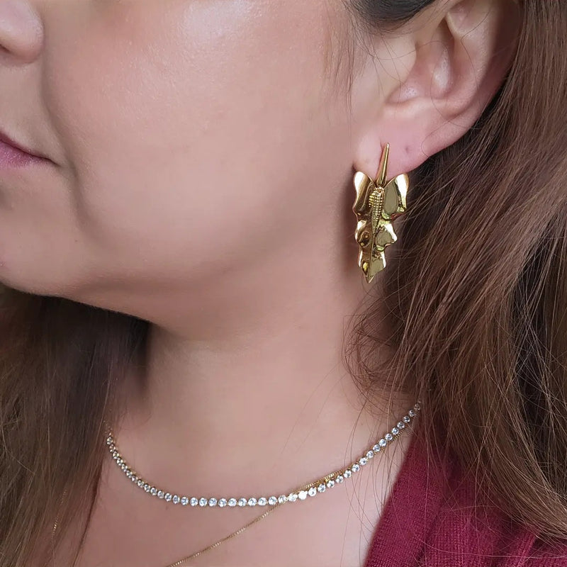 18K Gold Plated Leaf Earrings