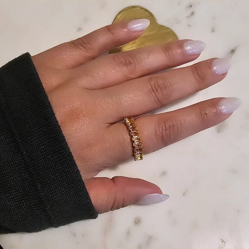 18K Gold Plated Lime Citrine Ring