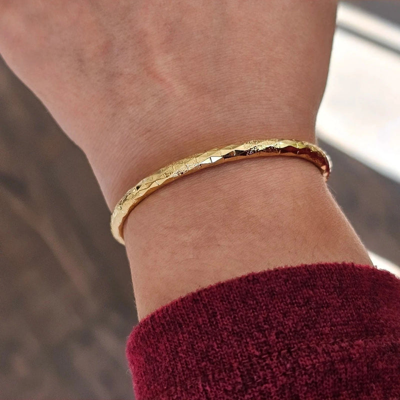 18K Gold Plated Matte Cuff Bracelet