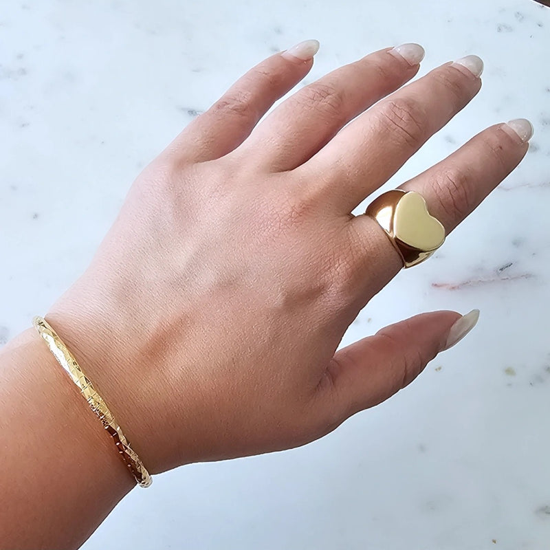 18K Gold Plated Matte Cuff Bracelet