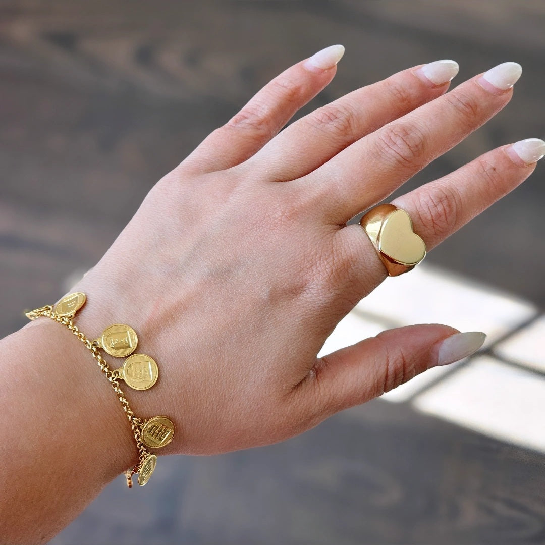 18K Gold Plated Ten Commandments Bracelet