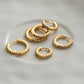 18K Gold Plated Trio Hoops Studded Zirconia Earrings