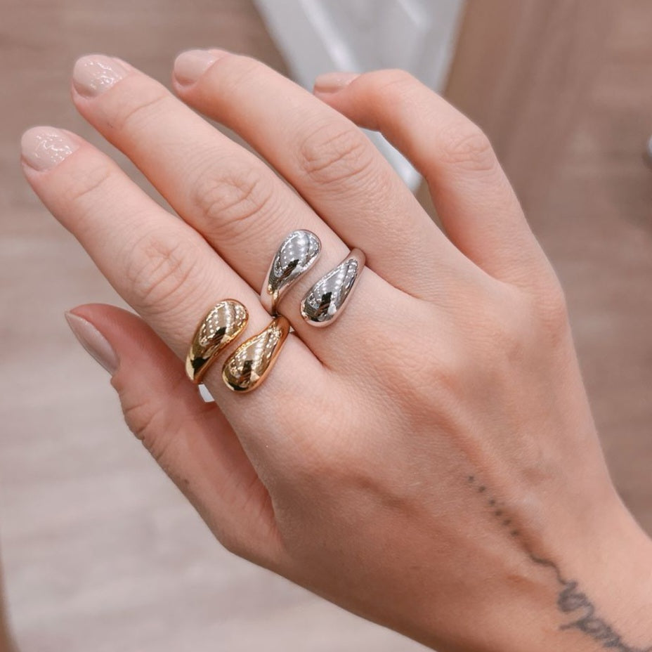 18K Gold Plated Adjustable Domed Ring
