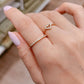 18K Gold Plated Delicate Adjustable Studded Zirconia Heart Ring