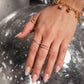 18K Gold Plated Adjustable Studded Zirconia X Ring
