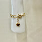 18K Gold Plated Heart Pendant Bracelet