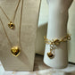 18K Gold Plated Heart Pendant Bracelet