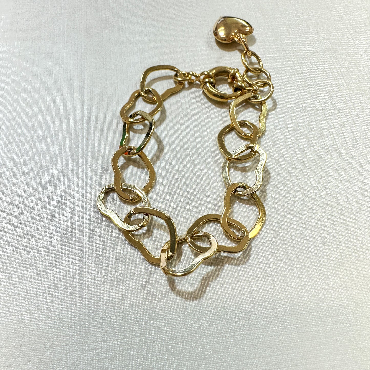 18K Gold Plated Heart Pendant Bracelet