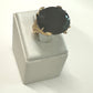 18K Gold Plated Onyx Studded Zirconia Ring