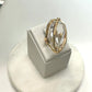 18K Gold Plated Crystal Teardrop Organic Ring
