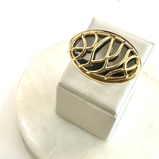 18K Gold Plated and Black Rhodium Ring