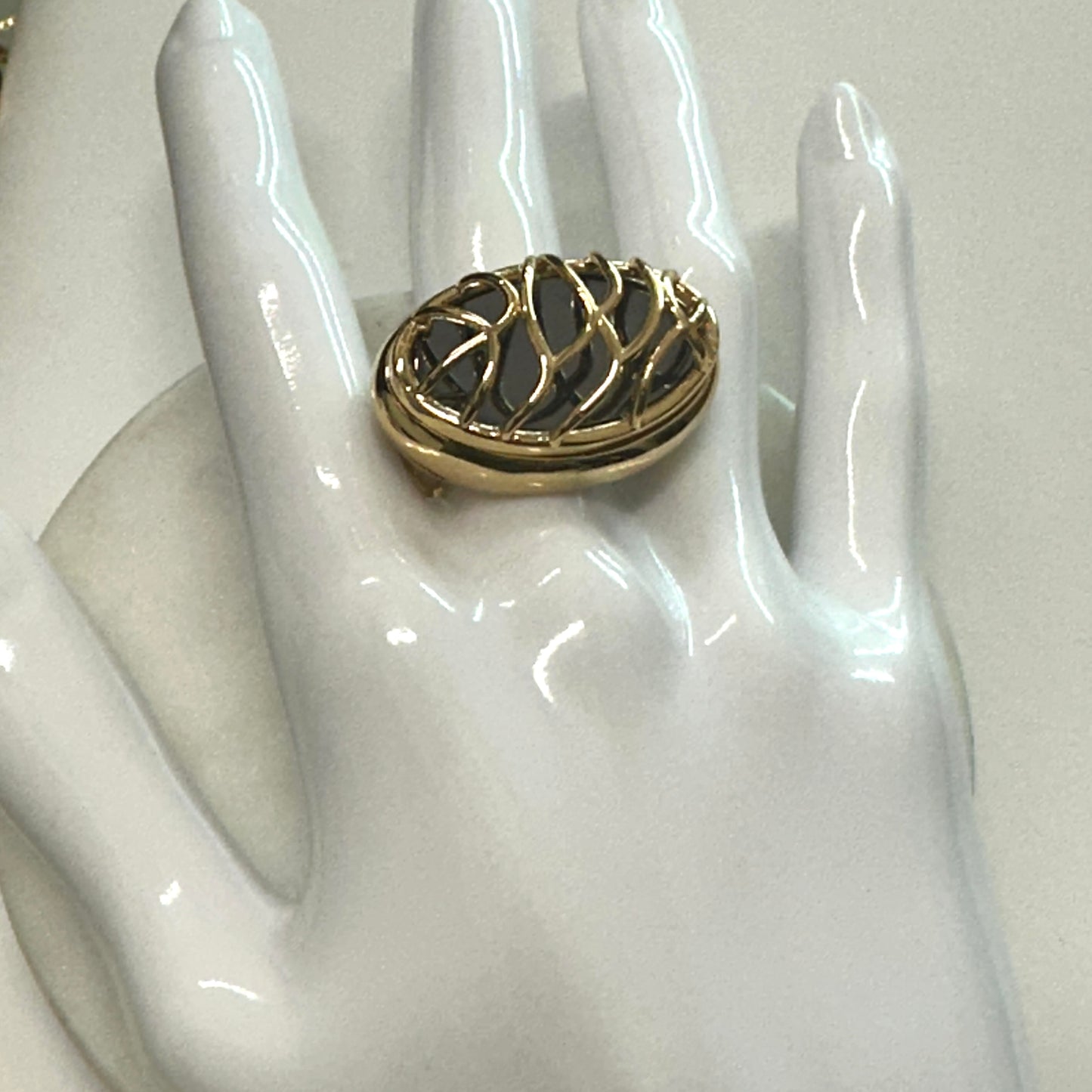 18K Gold Plated and Black Rhodium Ring