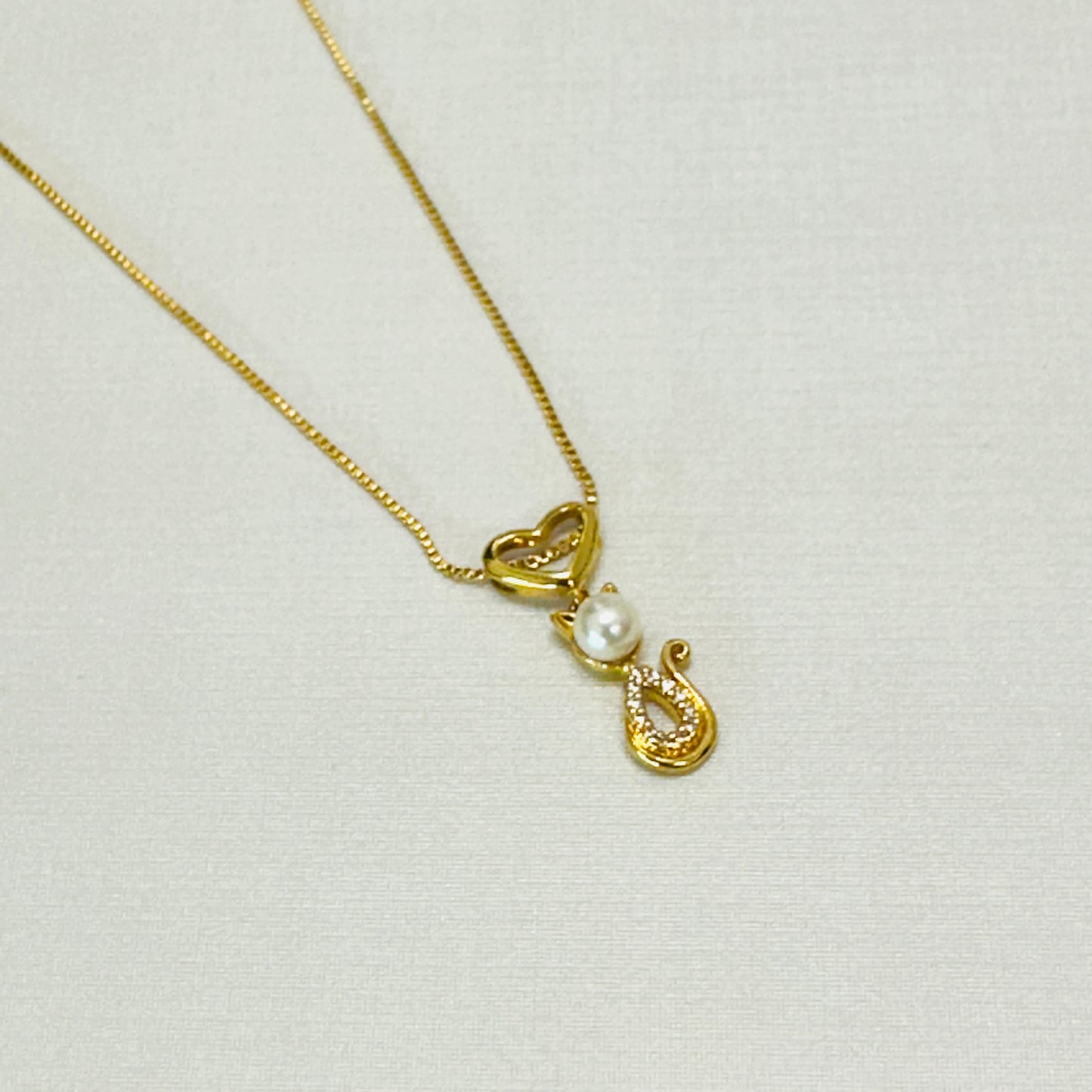 18K Gold Plated Cat Necklace