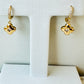 18K Gold Plated Hoops Dangling Studded Zirconia Small Clover Earrings