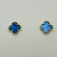 18K Gold Plated Blue Lucky Clover Earrings