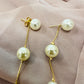 18K Gold Plated Long Chain & Pearls Earrings