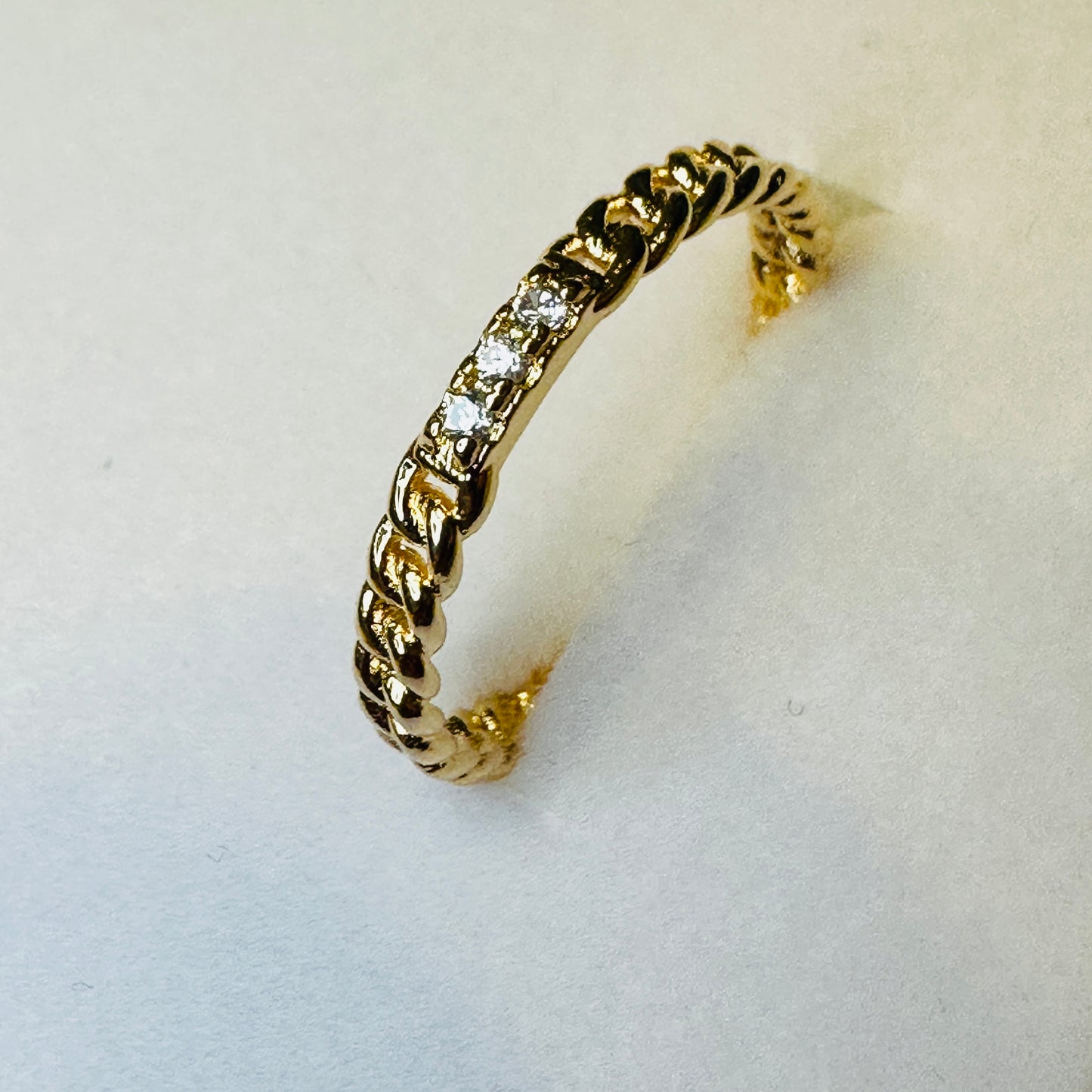 18K Gold Plated Studded Zirconia Ring