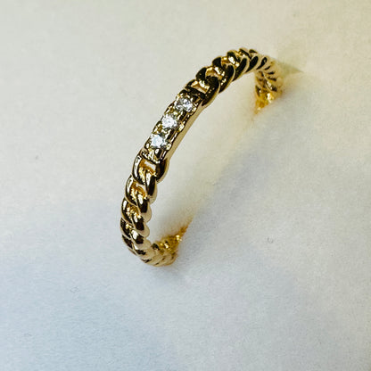 18K Gold Plated Studded Zirconia Ring