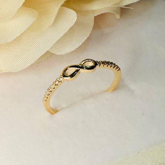 18K Gold Plated Infinite Studded Zirconia Ring