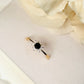 18K Gold Plated Onyx Studded Mini Zirconia Ring