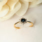 18K Gold Plated Onyx Studded Mini Zirconia Ring
