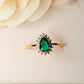 18K Gold Plated Emerald Studded Mini Zirconia Ring
