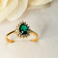 18K Gold Plated Emerald Studded Mini Zirconia Ring