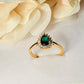 18K Gold Plated Emerald Studded Mini Zirconia Ring