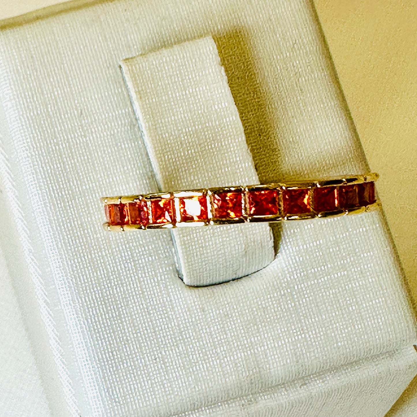 18K Gold Plated Orange Zirconia Ring