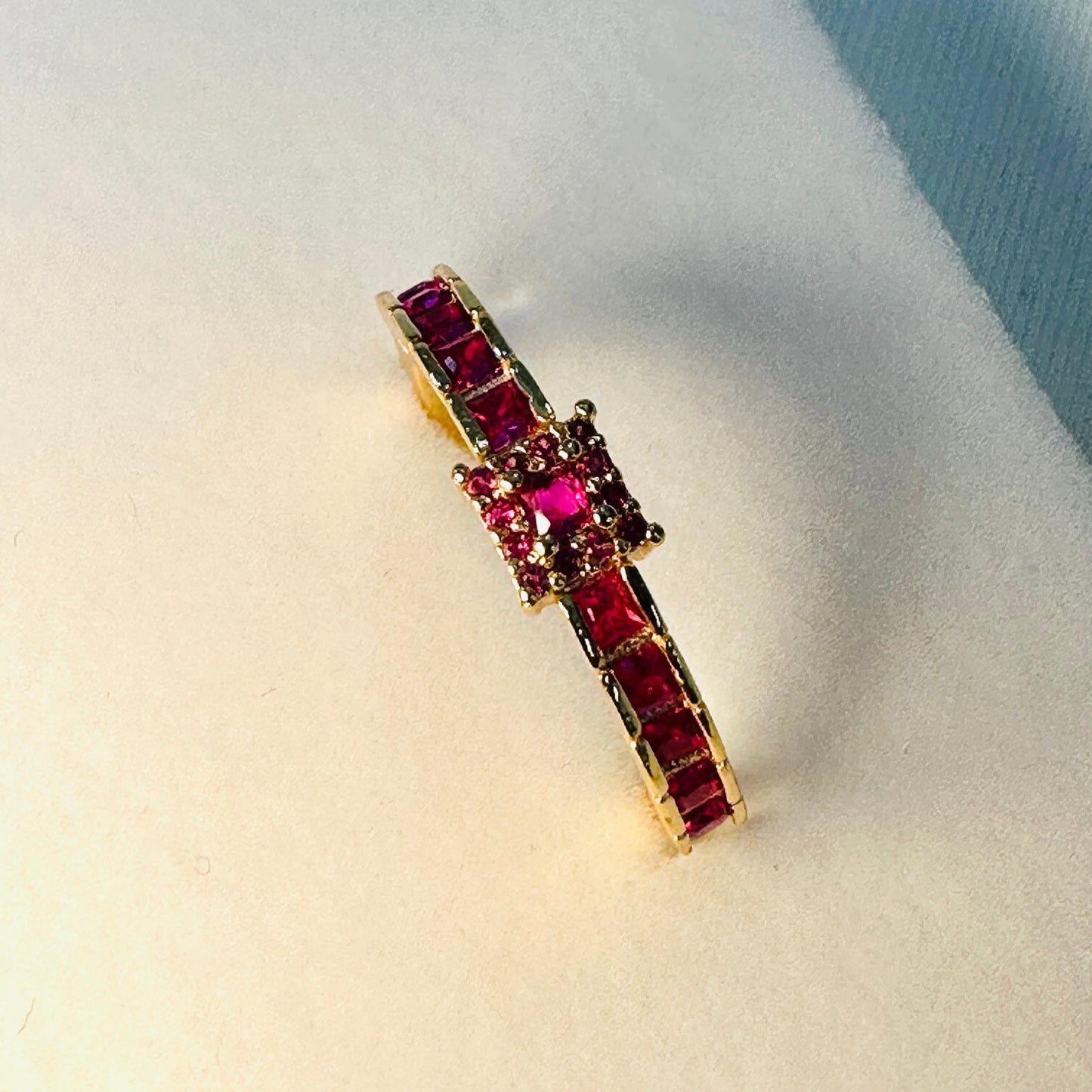 18K Gold Plated Pink Zirconia Ring