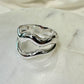 White Rhodium Plated Double Organic Ring