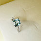 Sky Blue Topaz and White Topaz Studded on Rhodium-finished 925 Sterling Silver Ring